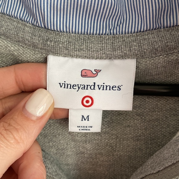 Vineyard Vines Target Heather Gray 1/4 Zip Pullover Sweatshirt Size Medium - Picture 2 of 6